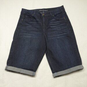 Avenue Denim Size 14 Blue Rolled Cuffed Bermuda Jean Shorts